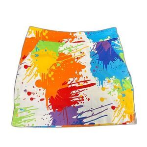 Loudmouth Golf Women Size 4 Drop Cloth Paint Splatter Skort Sporty Outdoor Skirt